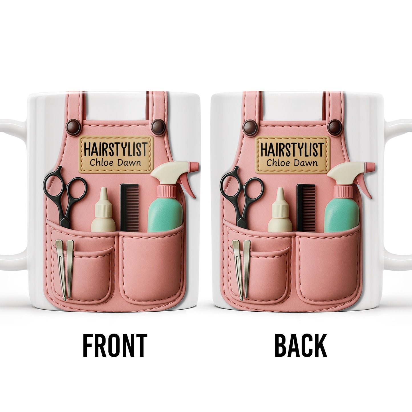 HAIRSTYLIST, Scissors, Hair Spray, Comb - Personalized Custom Coffee Mug - FAM321_MG