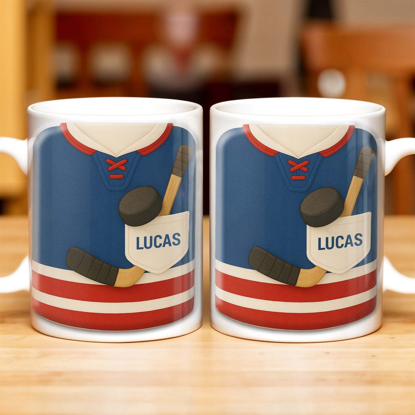 Customize Your Hockey Jersey Mug With Your Name, Hockey Gear - Personalized Custom Coffee Mug - FAM326_MG