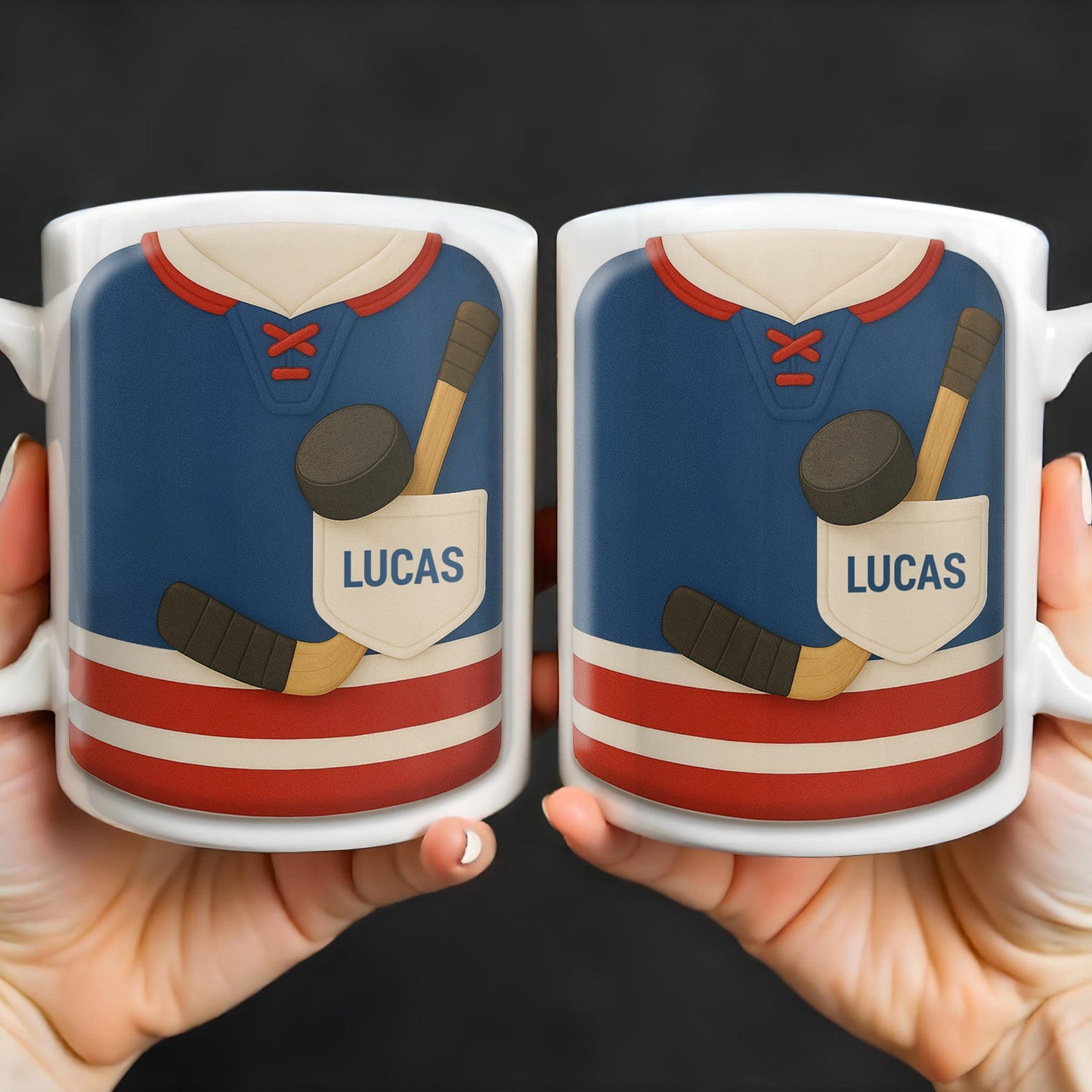 Customize Your Hockey Jersey Mug With Your Name, Hockey Gear - Personalized Custom Coffee Mug - FAM326_MG