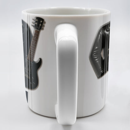 Personalized Leather Jacket and Guitar Design - Personalized Custom Coffee Mug - FAM331_MG