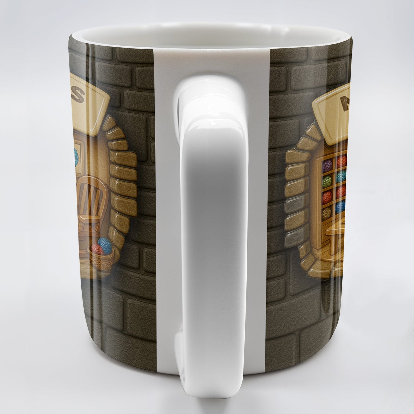 Mommy's Space, Yarn, Chair, Thread Rack, Sewing Table - Personalized Custom Coffee Mug - FAM334_MG