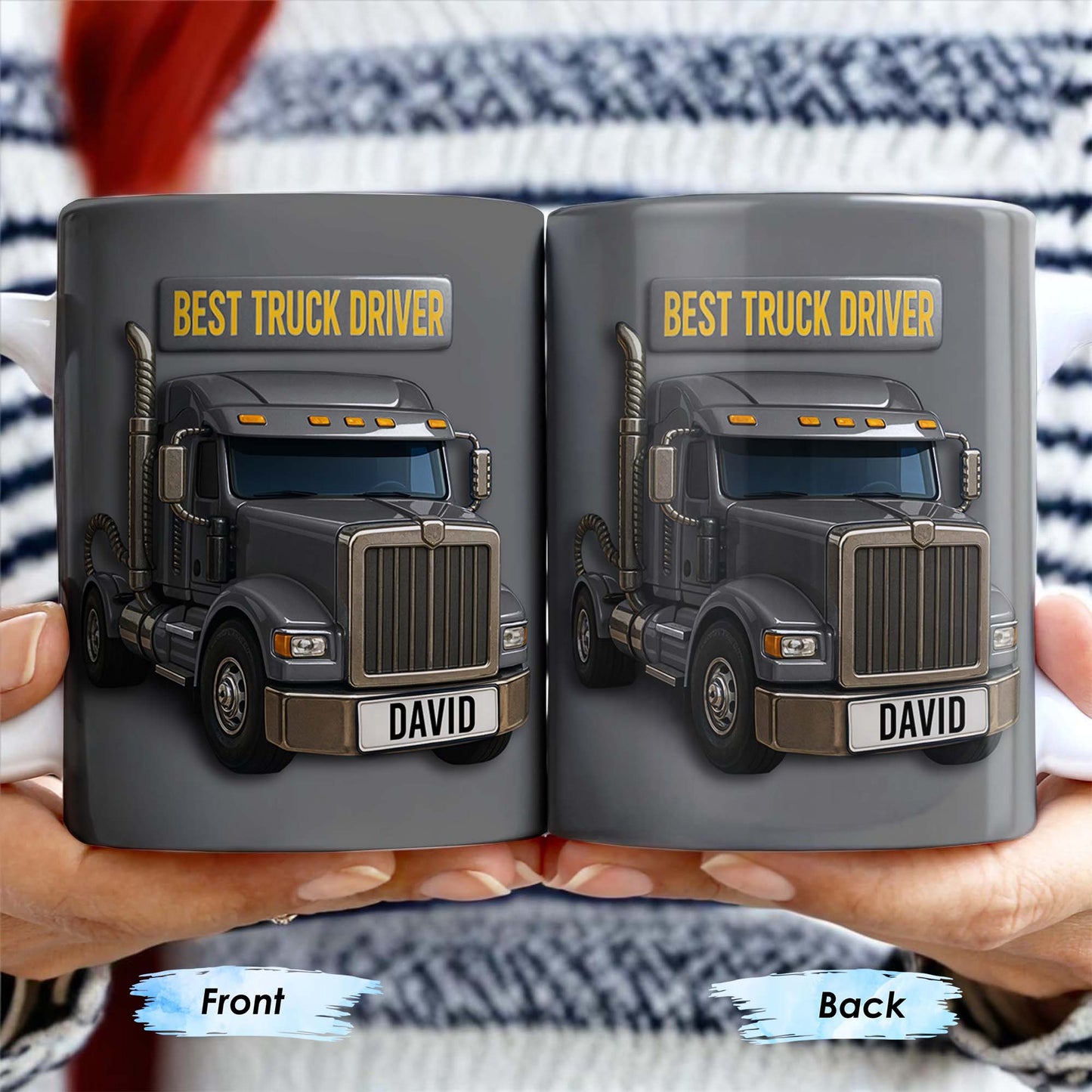 Best Truck Driver, Featuring A Classic Truck - Personalized Custom Coffee Mug - FAM335_MG