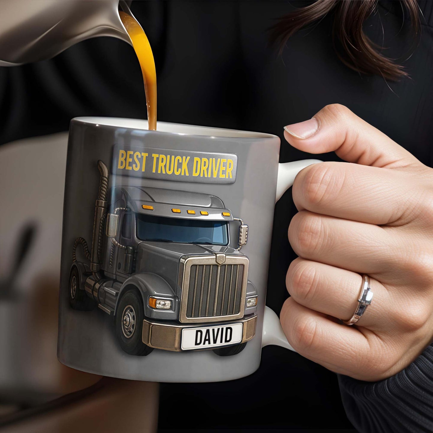 Best Truck Driver, Featuring A Classic Truck - Personalized Custom Coffee Mug - FAM335_MG