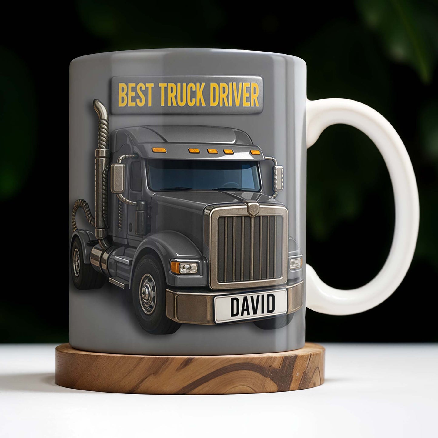 Best Truck Driver, Featuring A Classic Truck - Personalized Custom Coffee Mug - FAM335_MG
