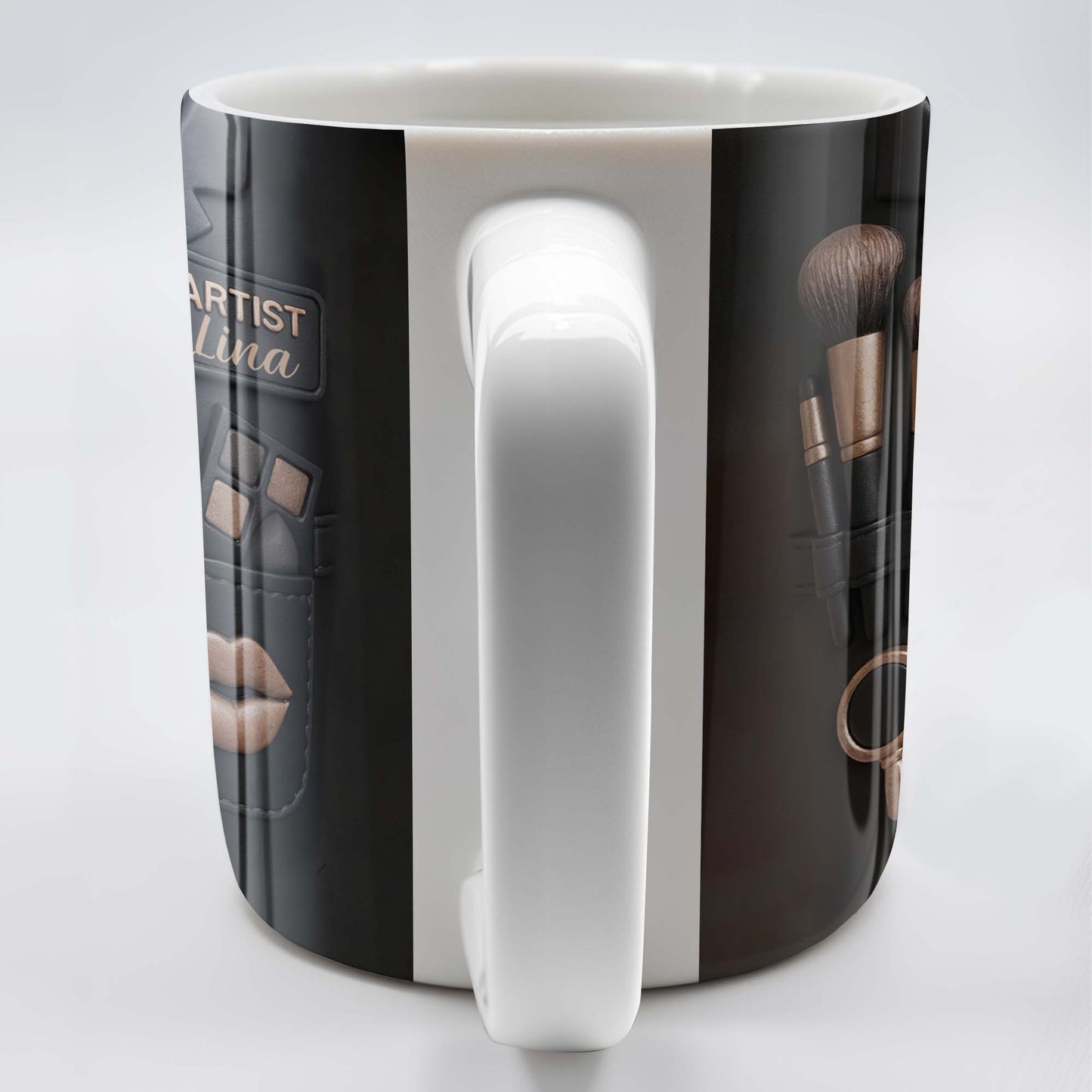 Dive Into The Art World, Makeup Brushes, Lipstick and Eye Shadow Palette - Personalized Custom Coffee Mug - FAM341_MG
