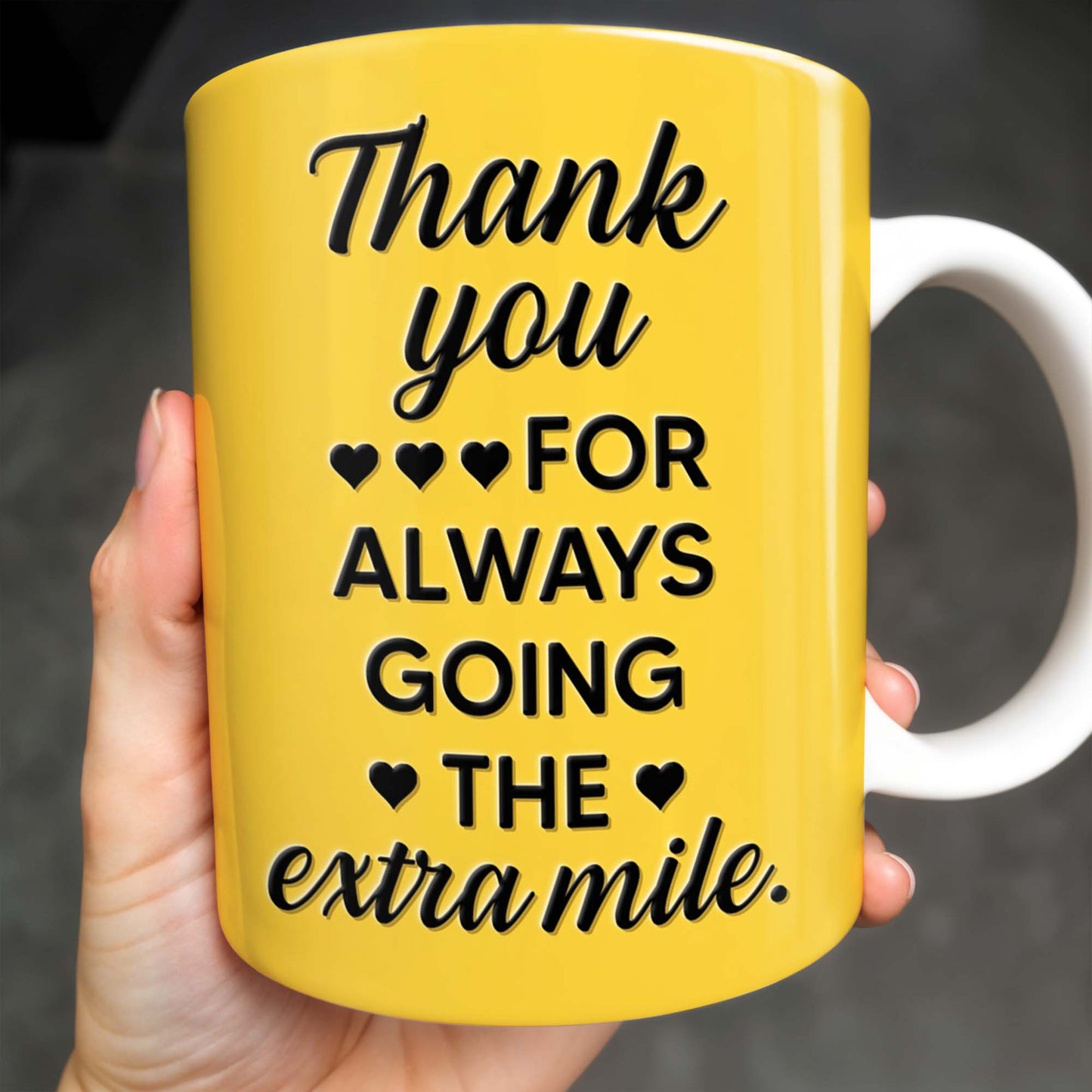 Thank You For Always Going The Extra Mile, School Bus and Hearts - Personalized Custom Coffee Mug - FAM343_MG