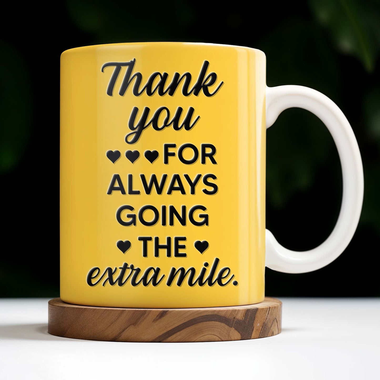 Thank You For Always Going The Extra Mile, School Bus and Hearts - Personalized Custom Coffee Mug - FAM343_MG