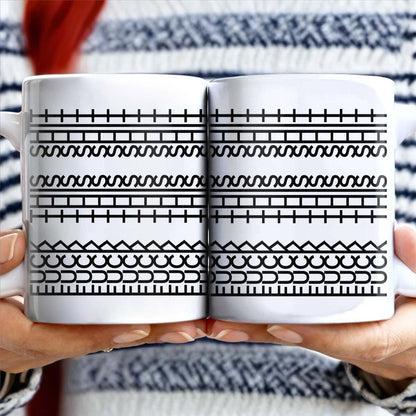 Enjoy Your Daily Coffee With Traditional Patterns, Geometric Lines - Personalized Custom Coffee Mug - FAM353_MG
