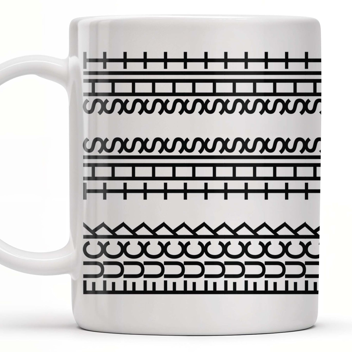 Enjoy Your Daily Coffee With Traditional Patterns, Geometric Lines - Personalized Custom Coffee Mug - FAM353_MG
