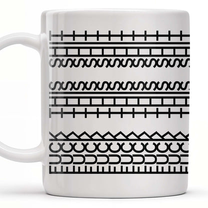 Enjoy Your Daily Coffee With Traditional Patterns, Geometric Lines - Personalized Custom Coffee Mug - FAM353_MG