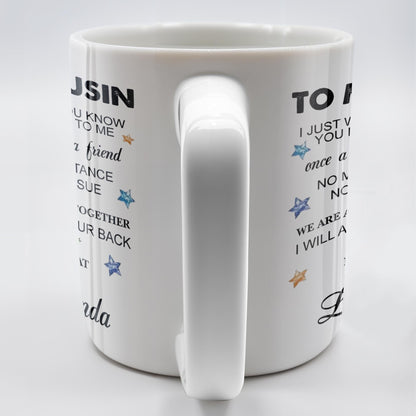 To My Cousin, You Mean So Much, Stars And Leaves - Personalized Custom Coffee Mug - FAM357_MG
