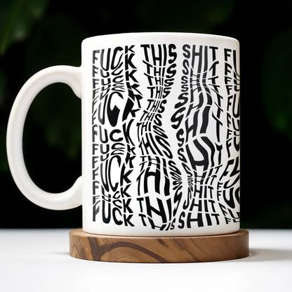 Express Yourself With Bold Text Graphics - Personalized Custom Coffee Mug - FAM363_MG