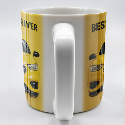 Best Taxi Driver With Yellow Taxi Design - Personalized Custom Coffee Mug - FAM367_MG