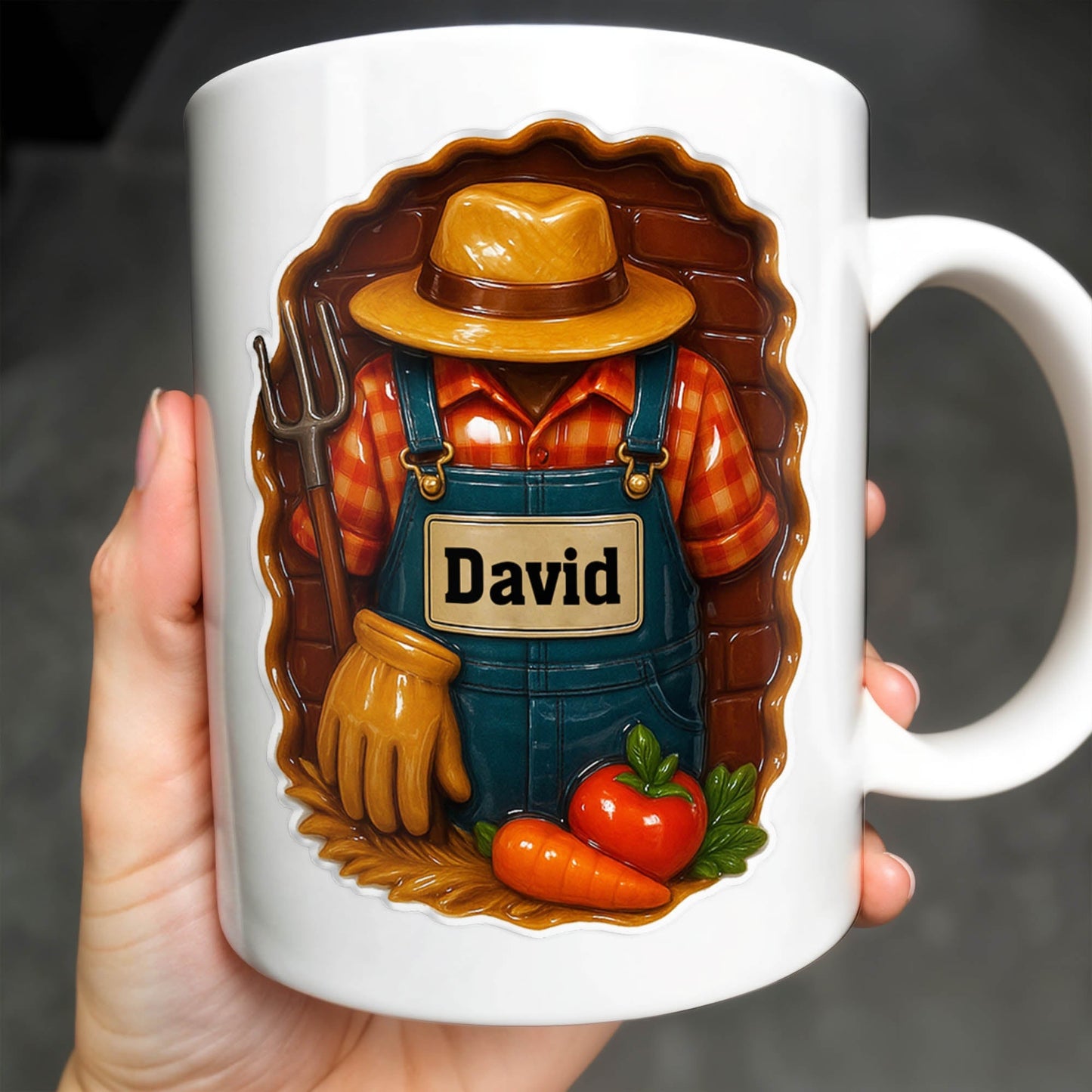 Celebrate Gardening Love With Gardening Tools and Vegetables Design - Personalized Custom Coffee Mug - FAM369_MG