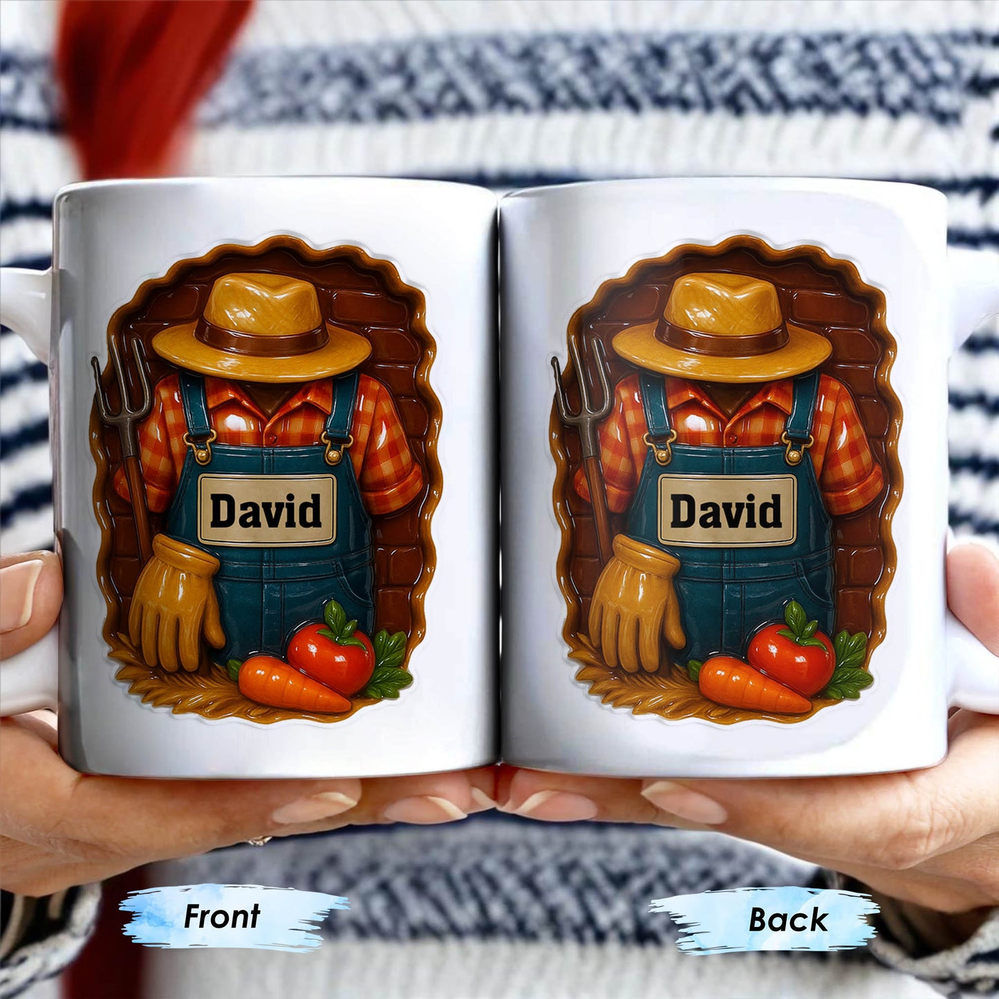 Celebrate Gardening Love With Gardening Tools and Vegetables Design - Personalized Custom Coffee Mug - FAM369_MG