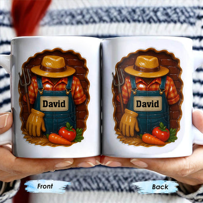 Celebrate Gardening Love With Gardening Tools and Vegetables Design - Personalized Custom Coffee Mug - FAM369_MG