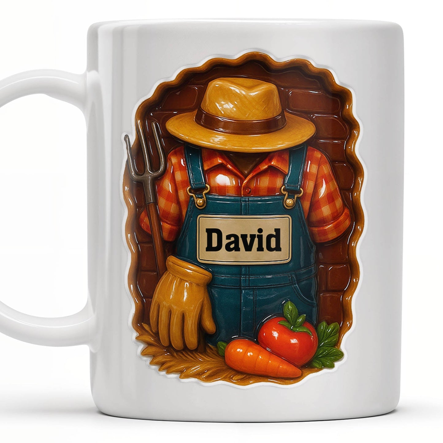 Celebrate Gardening Love With Gardening Tools and Vegetables Design - Personalized Custom Coffee Mug - FAM369_MG