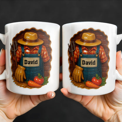 Celebrate Gardening Love With Gardening Tools and Vegetables Design - Personalized Custom Coffee Mug - FAM369_MG