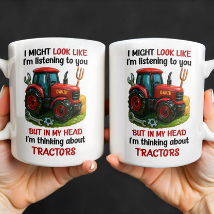 Thinking About Tractors Customizable Coffee Mug - Personalized Custom Coffee Mug - FAM370_MG