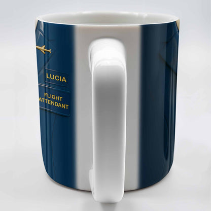 Celebrate Your Passion for Flying With Flight Attendant Uniform Design - Personalized Custom Coffee Mug - FAM371_MG
