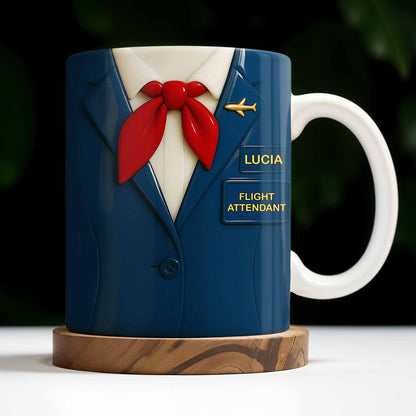 Celebrate Your Passion for Flying With Flight Attendant Uniform Design - Personalized Custom Coffee Mug - FAM371_MG