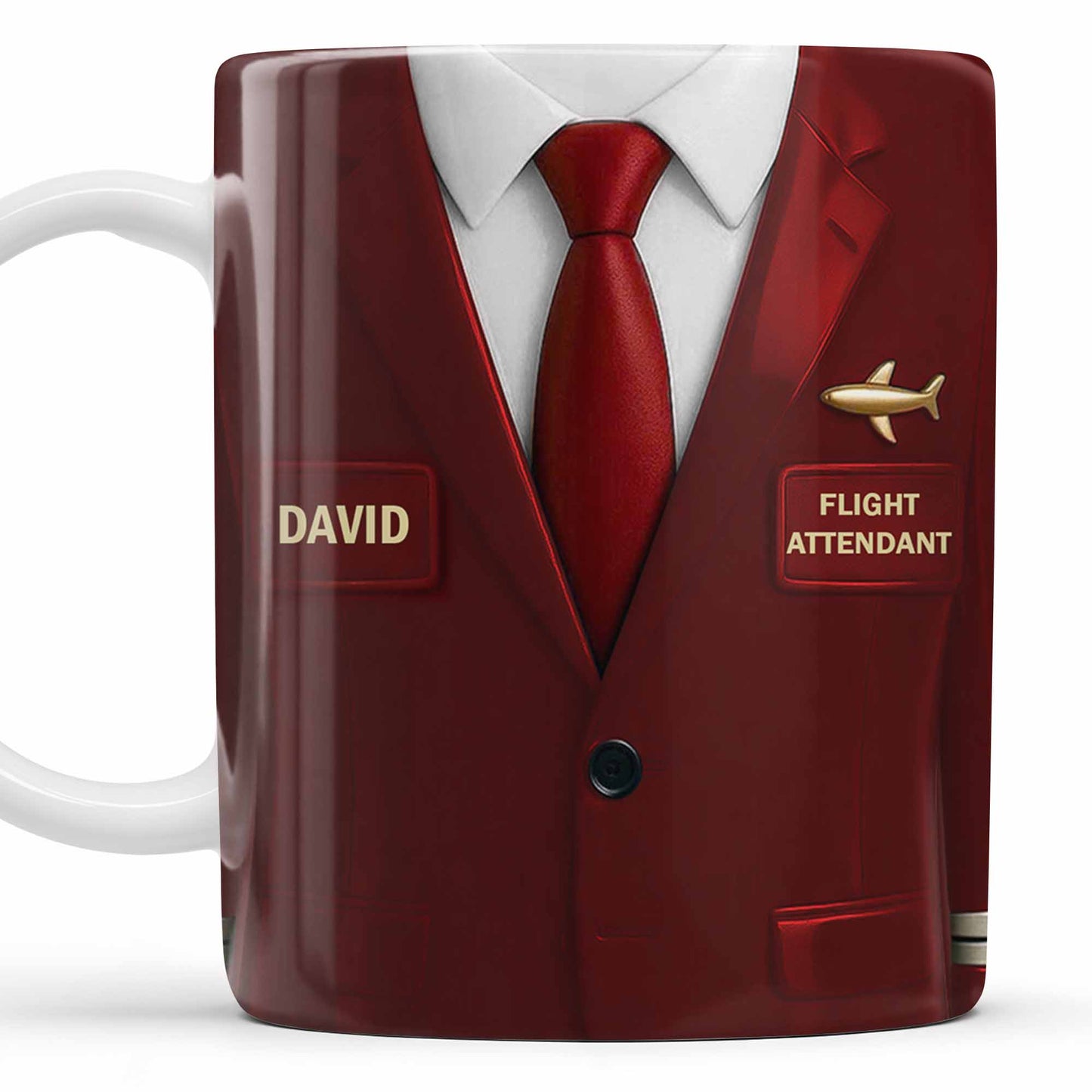 Flight Attendant Style Professional Suit Mug - Personalized Custom Coffee Mug - FAM372_MG