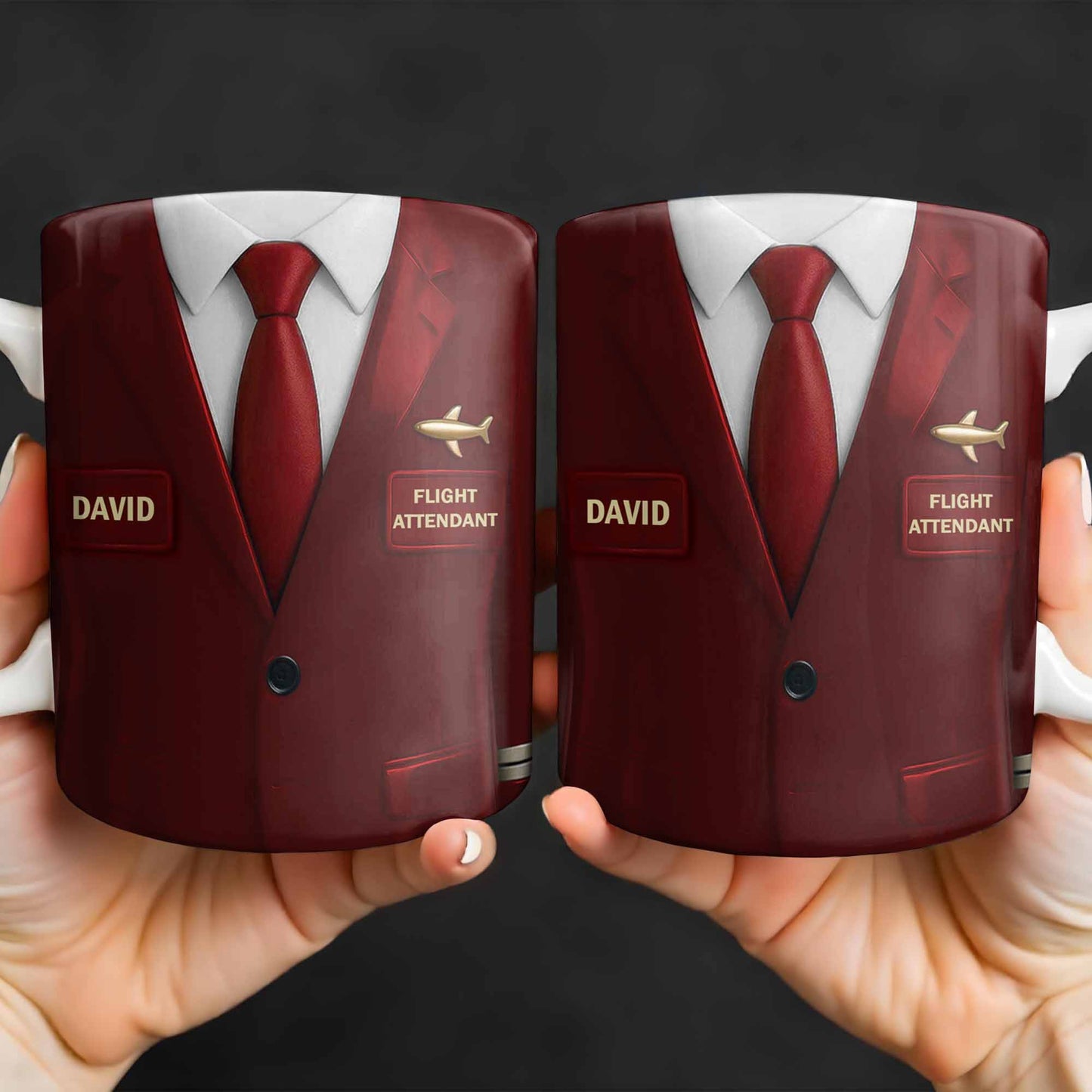 Flight Attendant Style Professional Suit Mug - Personalized Custom Coffee Mug - FAM372_MG