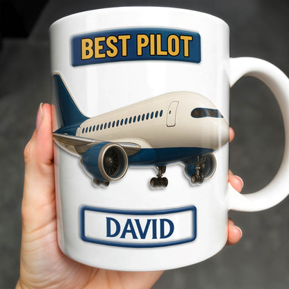 Best Pilot Airplane Design - Personalized Custom Coffee Mug - FAM373_MG
