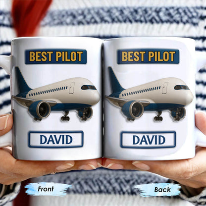 Best Pilot Airplane Design - Personalized Custom Coffee Mug - FAM373_MG