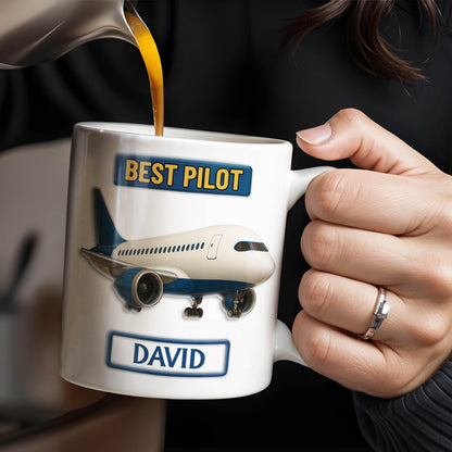 Best Pilot Airplane Design - Personalized Custom Coffee Mug - FAM373_MG