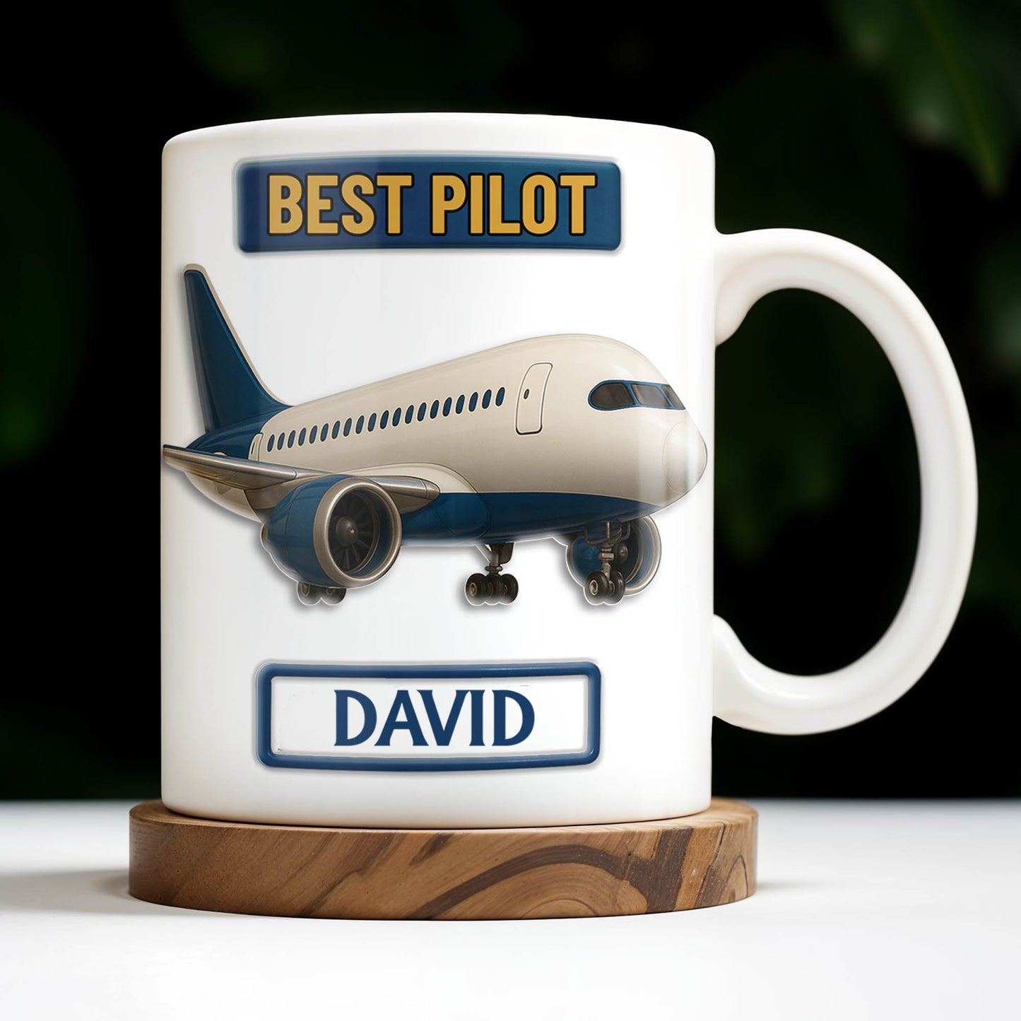 Best Pilot Airplane Design - Personalized Custom Coffee Mug - FAM373_MG