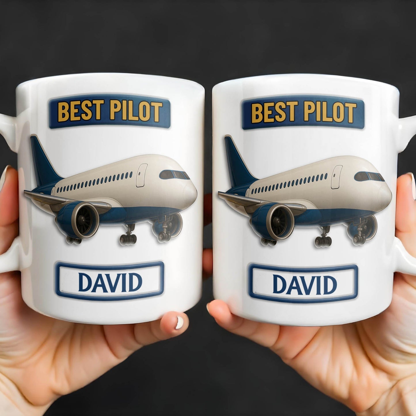 Best Pilot Airplane Design - Personalized Custom Coffee Mug - FAM373_MG
