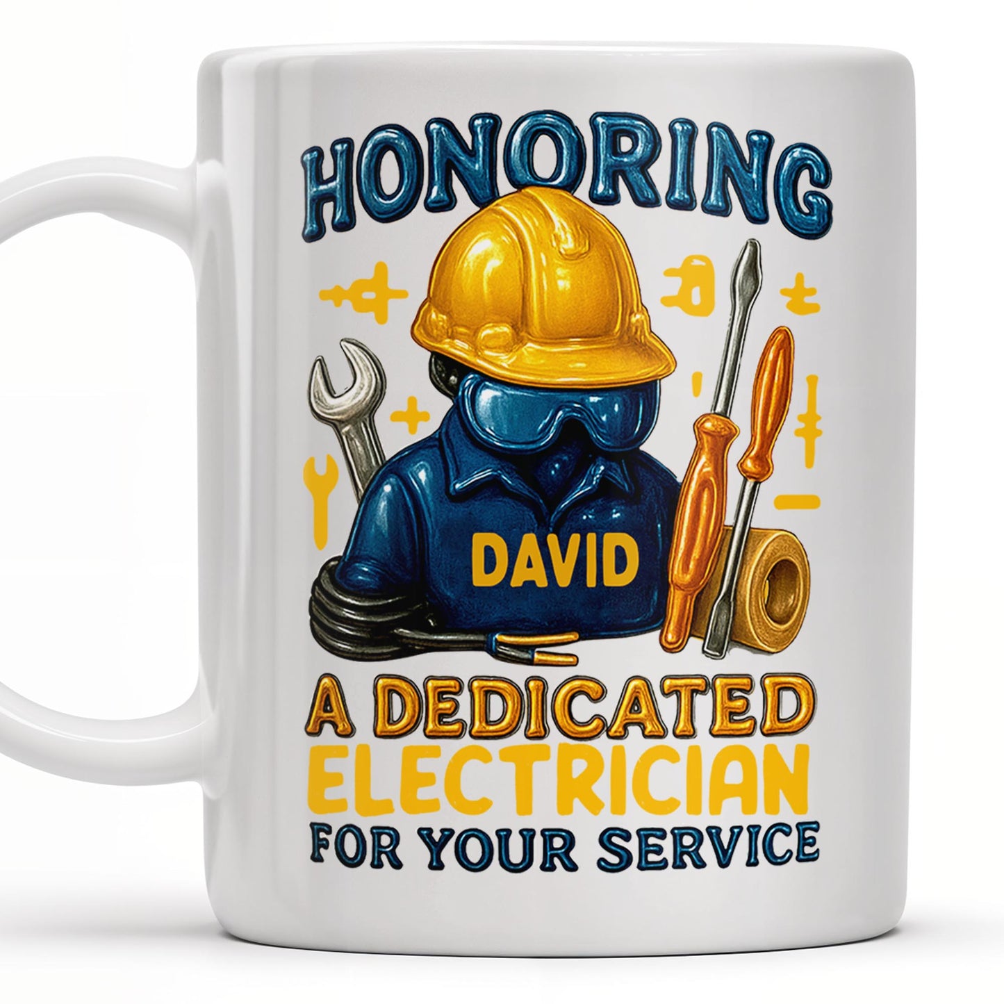 Honoring A Dedicated Electrician - Personalized Custom Coffee Mug - FAM374_MG