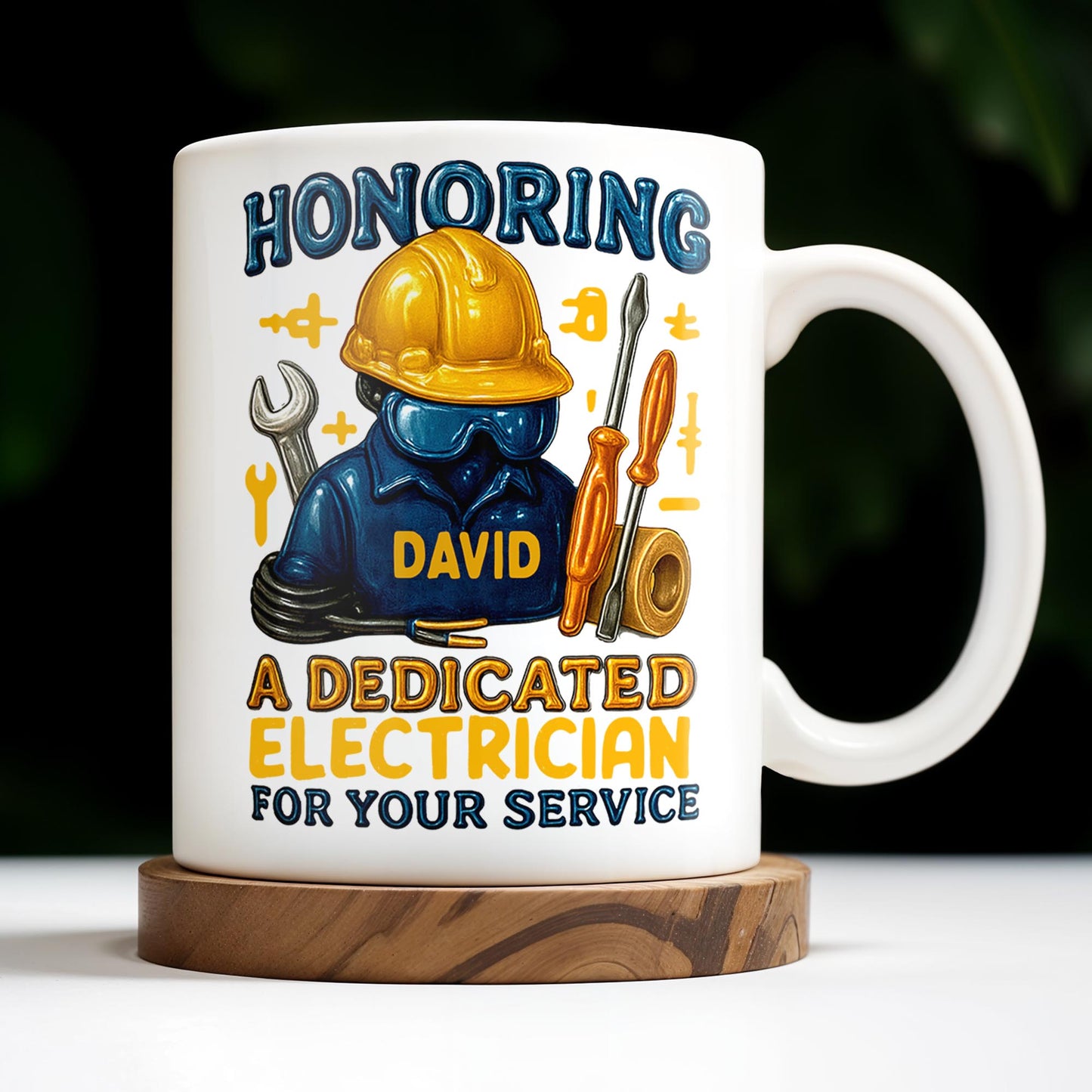 Honoring A Dedicated Electrician - Personalized Custom Coffee Mug - FAM374_MG