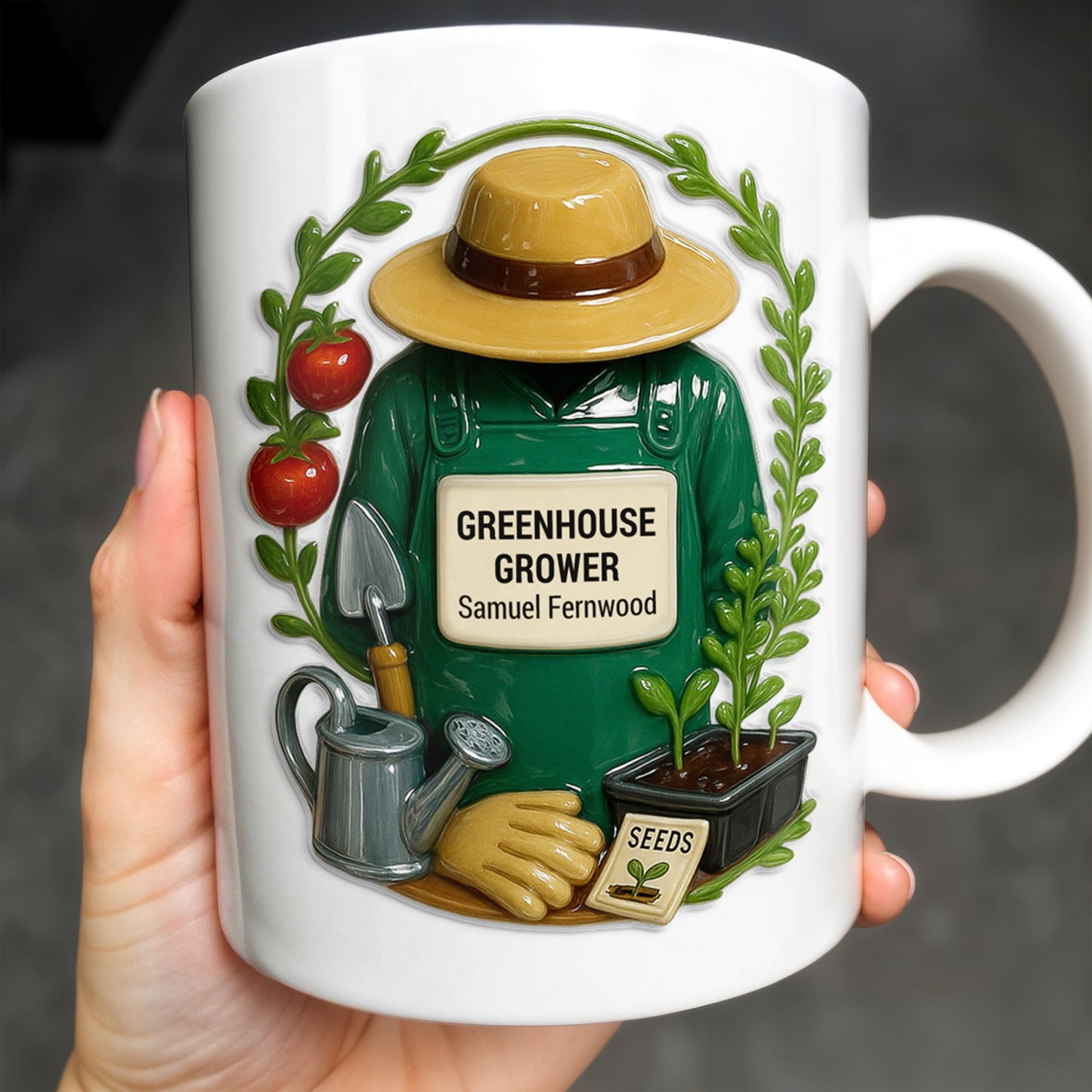 Greenhouse Grower, Garden Enthusiast Design - Personalized Custom Coffee Mug - FAM376_MG