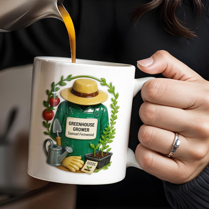 Greenhouse Grower, Garden Enthusiast Design - Personalized Custom Coffee Mug - FAM376_MG