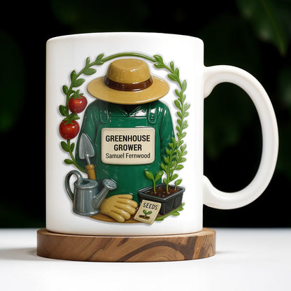 Greenhouse Grower, Garden Enthusiast Design - Personalized Custom Coffee Mug - FAM376_MG