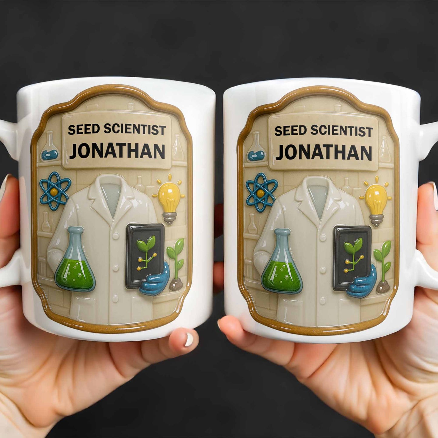 Seed Scientist With Lab Coats And Plants - Personalized Custom Coffee Mug - FAM379_MG