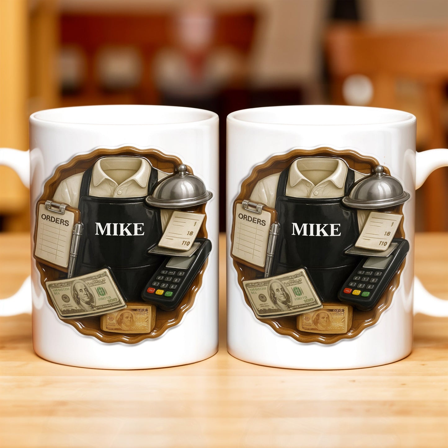 Customizable Diner Server Mug With Essential Tools - Personalized Custom Coffee Mug - FAM381_MG