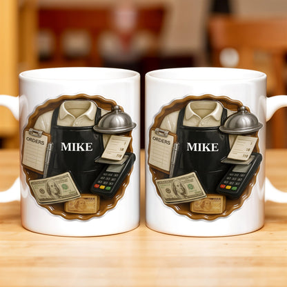 Customizable Diner Server Mug With Essential Tools - Personalized Custom Coffee Mug - FAM381_MG