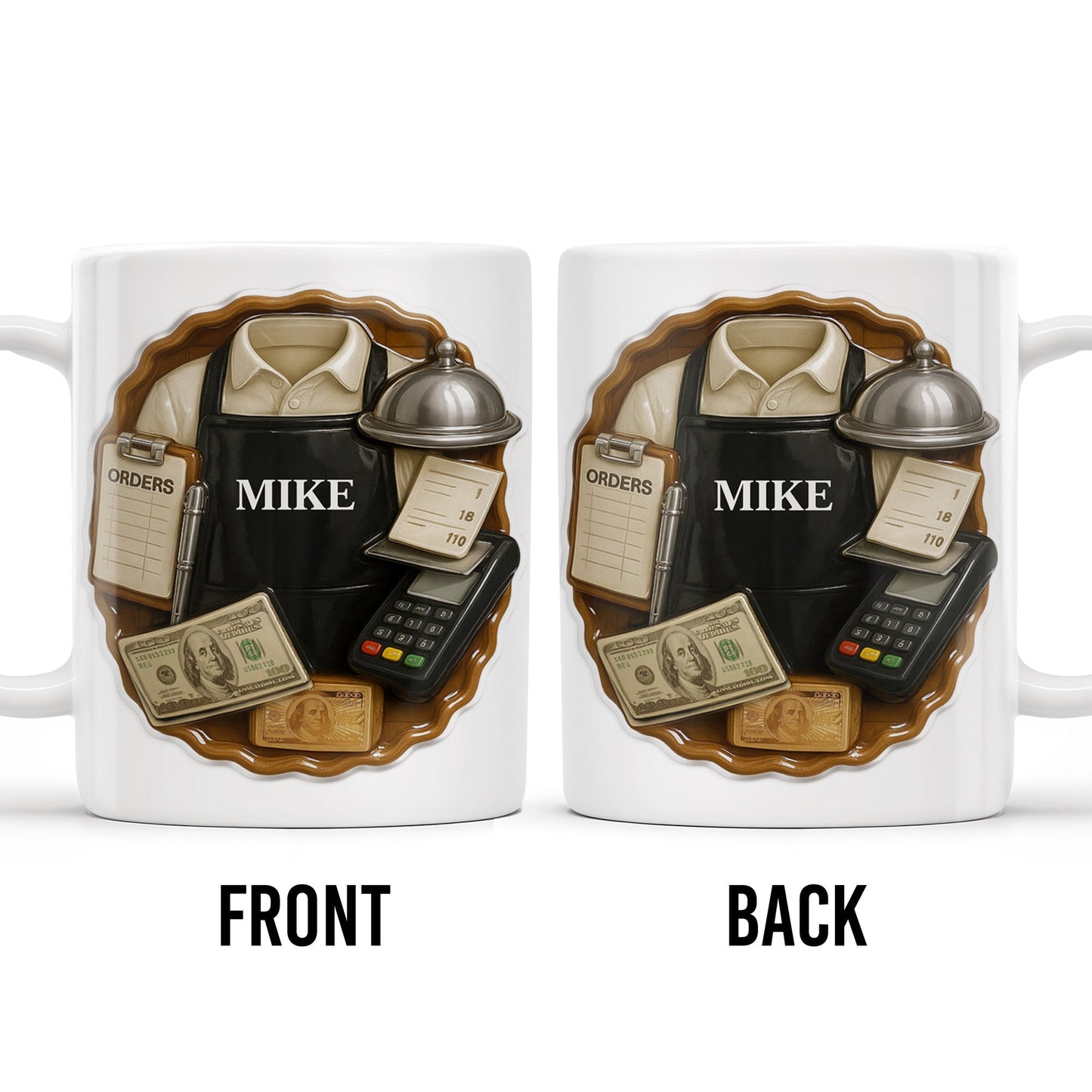 Customizable Diner Server Mug With Essential Tools - Personalized Custom Coffee Mug - FAM381_MG