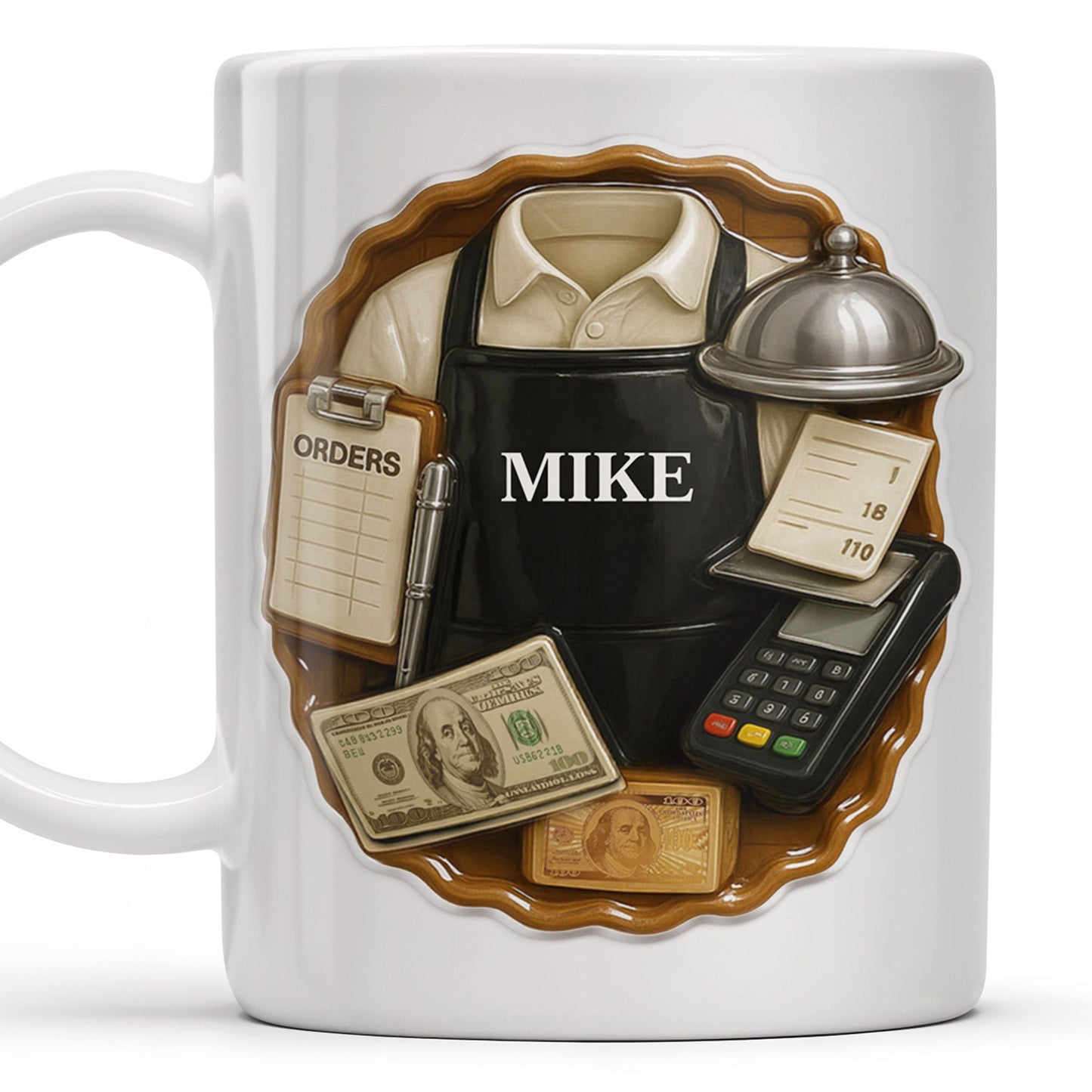 Customizable Diner Server Mug With Essential Tools - Personalized Custom Coffee Mug - FAM381_MG