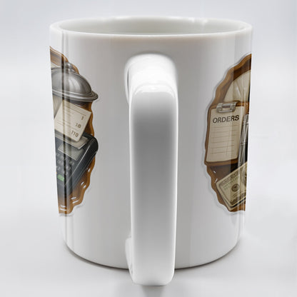 Customizable Diner Server Mug With Essential Tools - Personalized Custom Coffee Mug - FAM381_MG