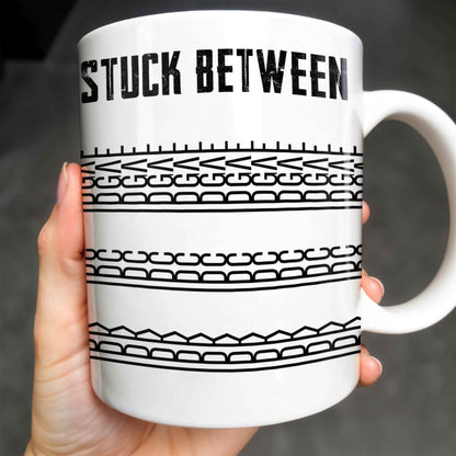 Stuck Between With Chain Link Patterns - Personalized Custom Coffee Mug - FAM384_MG