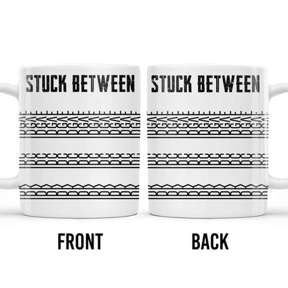 Stuck Between With Chain Link Patterns - Personalized Custom Coffee Mug - FAM384_MG