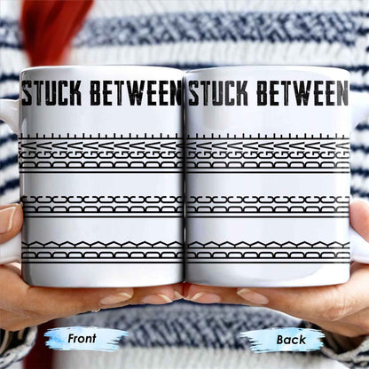 Stuck Between With Chain Link Patterns - Personalized Custom Coffee Mug - FAM384_MG
