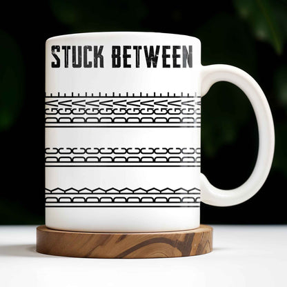 Stuck Between With Chain Link Patterns - Personalized Custom Coffee Mug - FAM384_MG
