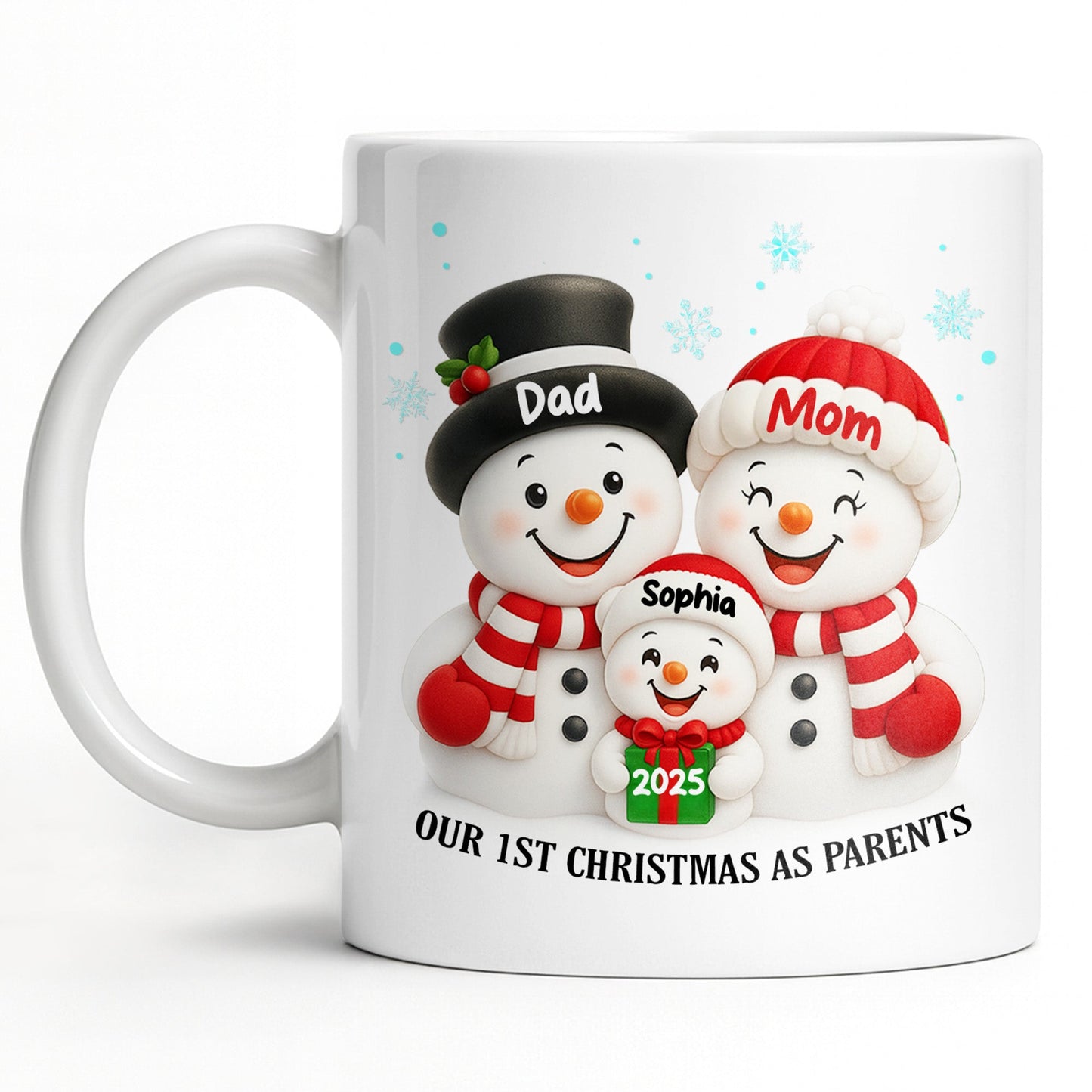 Our 1st Christmas As Parents Snowmen Family - Personalized Custom Coffee Mug - FAM436_MG
