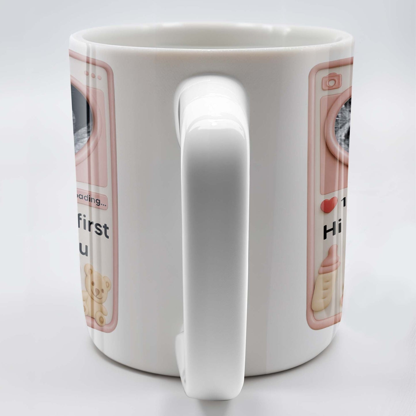Hi Daddy My First Selfie For You, Ultrasound & Teddy Bear Design - Personalized Custom Coffee Mug - FAM567_MG