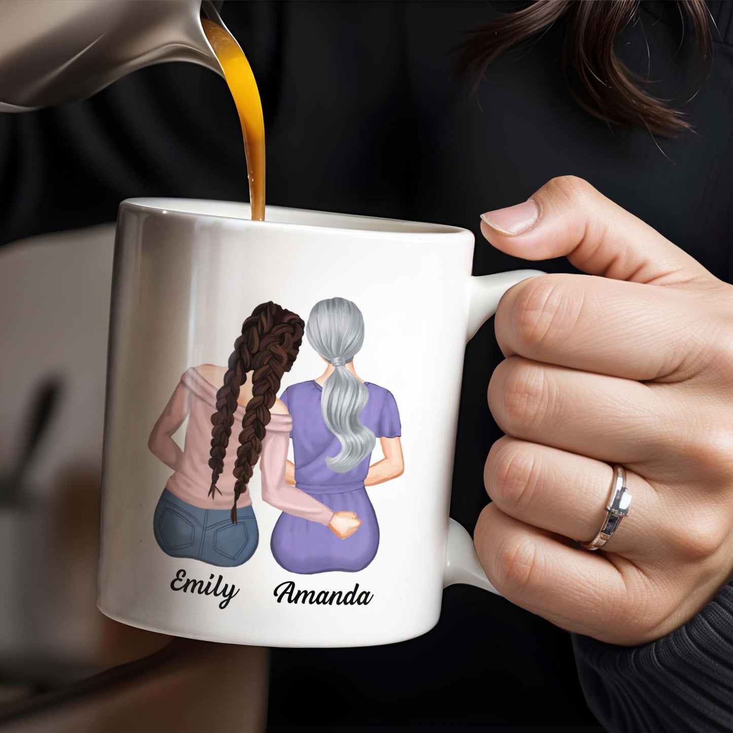 The Day You Became My Grandma, Love And Calendar Design - Personalized Custom Coffee Mug - FAM675_MG